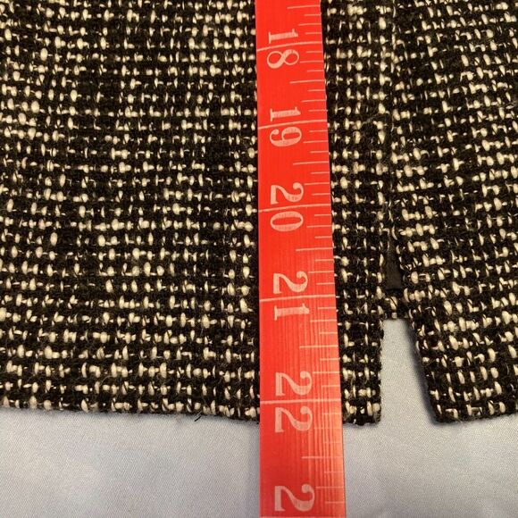 Calvin Klein Black White Tweed Pencil Skirt Sz 2 Classic Prep Academia Workwear - Picture 9 of 9